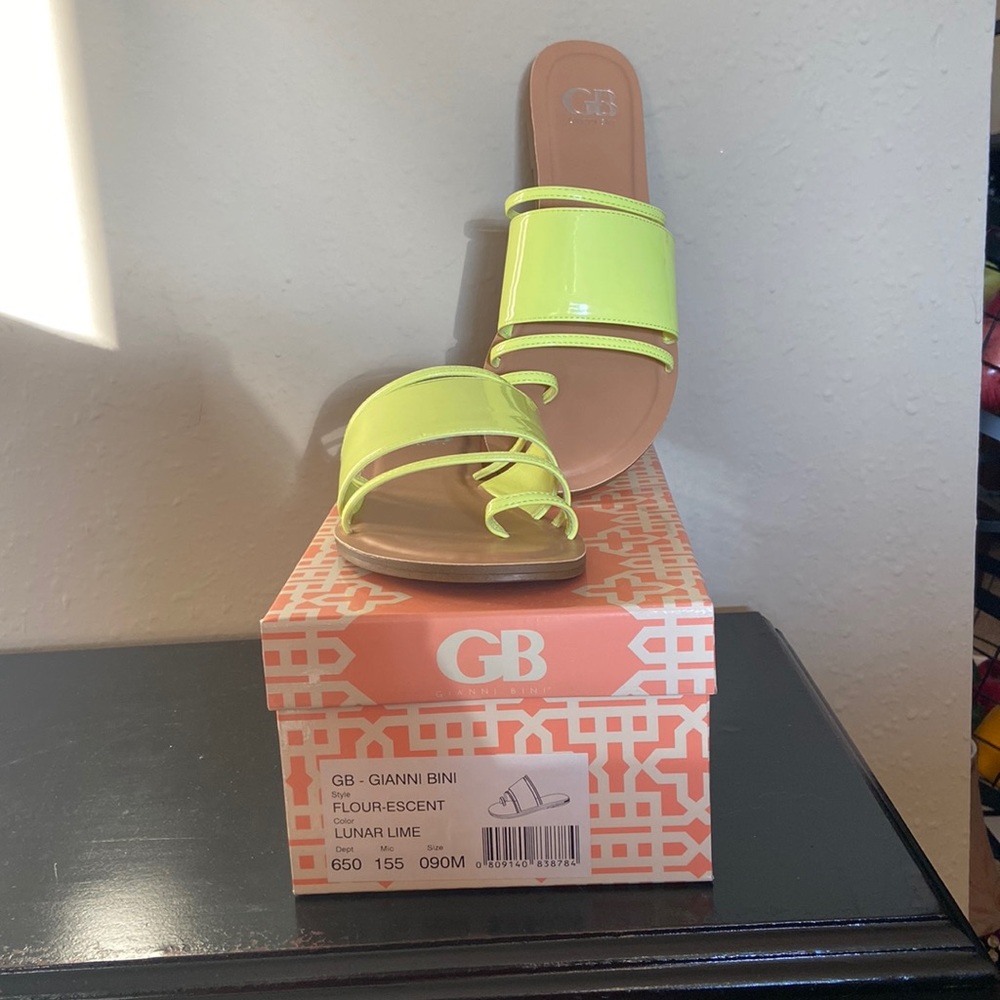 Florescent lime sandals